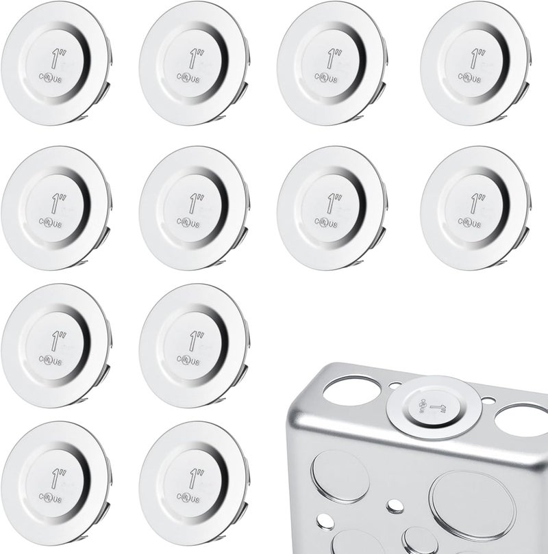 LITGURU 12 Pcs 1 inch Knockout Seal Electrical Box Knockout Plugs Removable Seals for Conduit Pipe Assorted Sizes to Suitable Unused Electrical Box Openings - Image 1